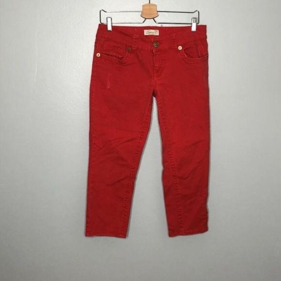 Seven7 Denim - Seven Pink Red Denim Capris Sz 8